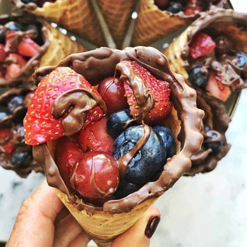 Waffle Cone Fruit Cups