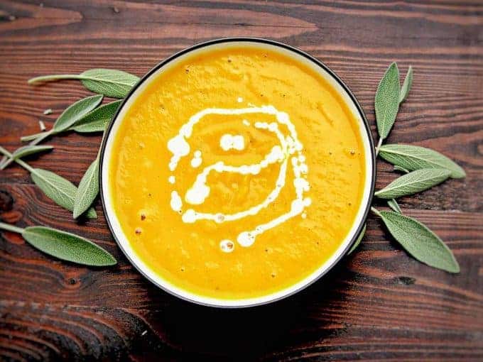 Crockpot butternut squash soup simple to make in your slow cooker. A great healthy dinner idea or side dish.