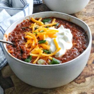 a bowl of the best chili recipe