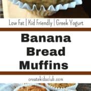 Skinny Banana Bread Muffins use overripe bananas, greek yogurt, flax seeds in a wonderful recipe the whole family will love. Learn the trick to getting muffin peaks every time!