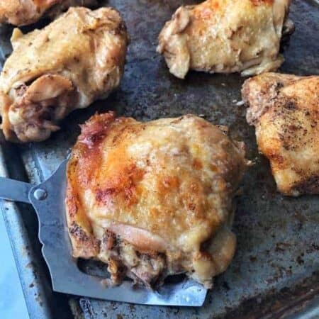 A close up of food,  Chicken Thighs