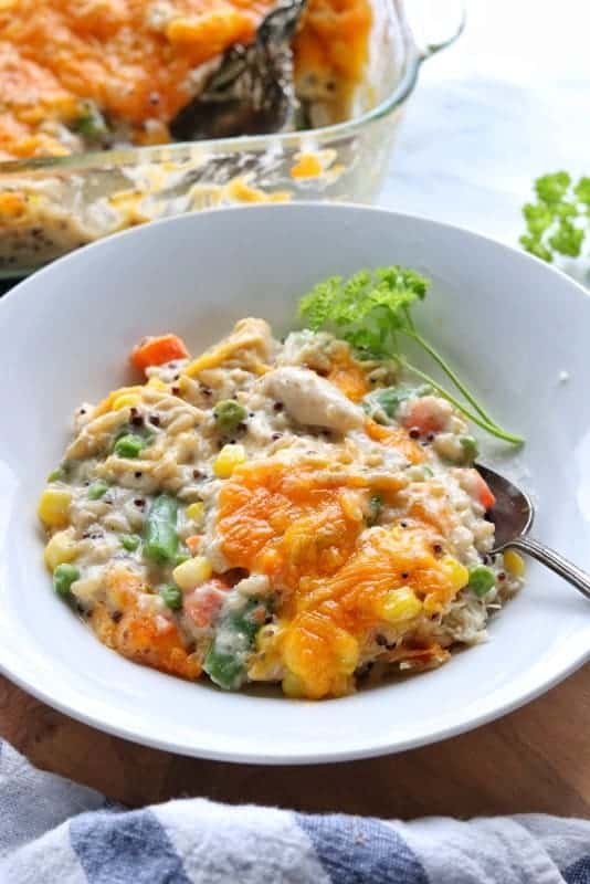 Turkey Casserole with rice and leftover turkey or chicken