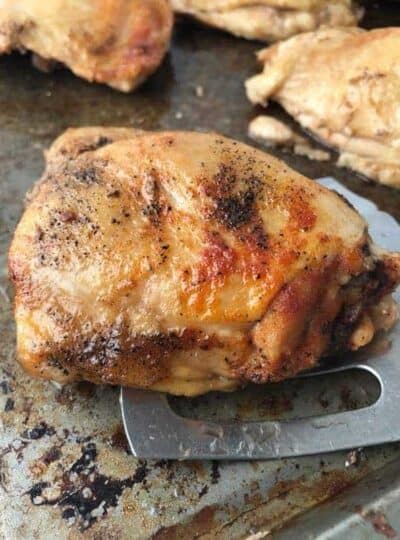 A close up of Chicken Thighs