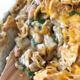 Spicy Chicken Tortilla Casserole: Mexican chicken tortilla chip casserole combines the crunch of tortilla chips with Mexican flavors in this delicious dinner meal. Rotisserie chicken and jared salsa make for quick dinner prep and then bakes into a satisfying healthy family meal for any night of the week.