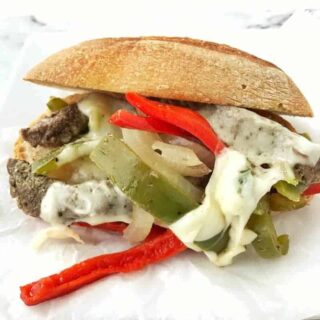 This healthy camping recipe is a foil packet recipe- a foil pack steak sandwich perfect for camping, cookouts, or can be made in the oven for a fun dinner idea.