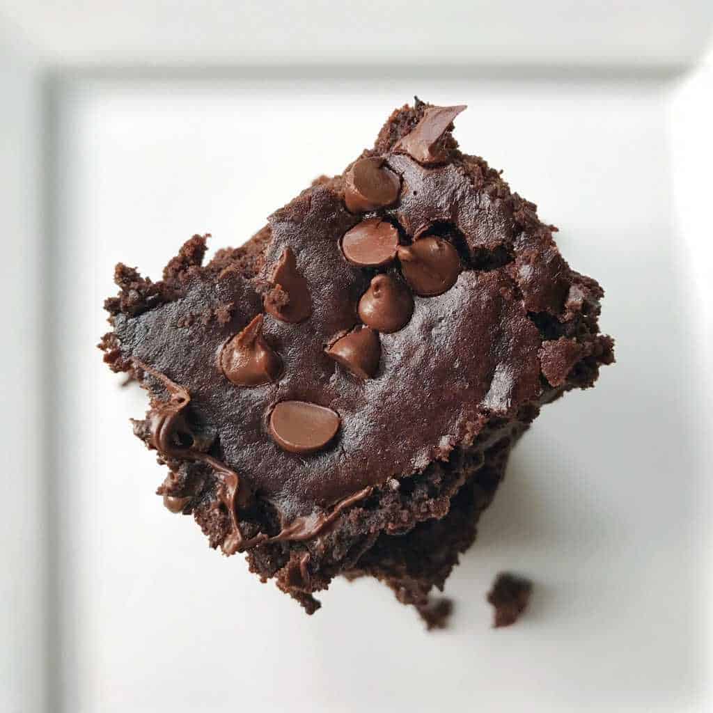 pieces of brownies stacked up