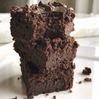Double Chocolate Brownies are the best black bean brownie recipe you will ever try. These brownies are made in a blender quickly, pureeing the black beans so no one knows they are in there. Simple enough to get your kids cooking. Watch the how to video to see just how easy this homemade brownie recipe is.