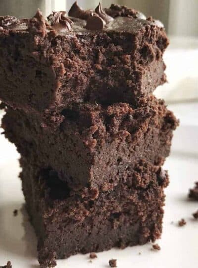 pieces of brownies stacked up