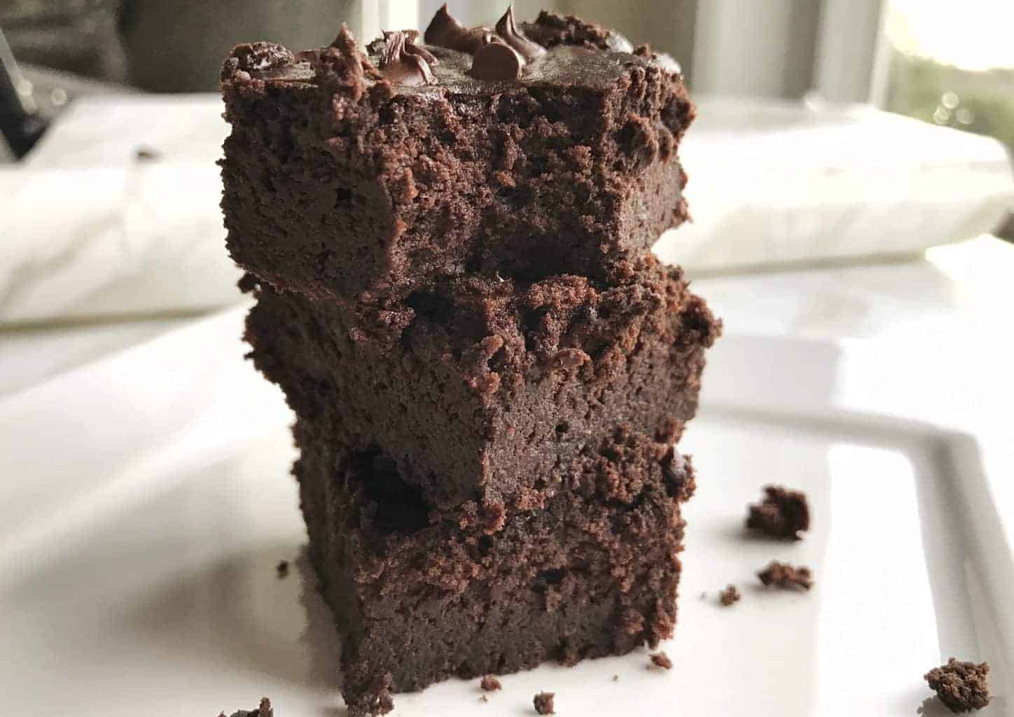 pieces of brownies stacked up