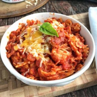 A delicious back to school recipe that has under 10 ingredients. This kid favorite dinner meal can't get any easier. Spaghetti sauce is blended with chicken and salsa for a zesty pasta dish that even the pickiest of eaters are sure to enjoy.