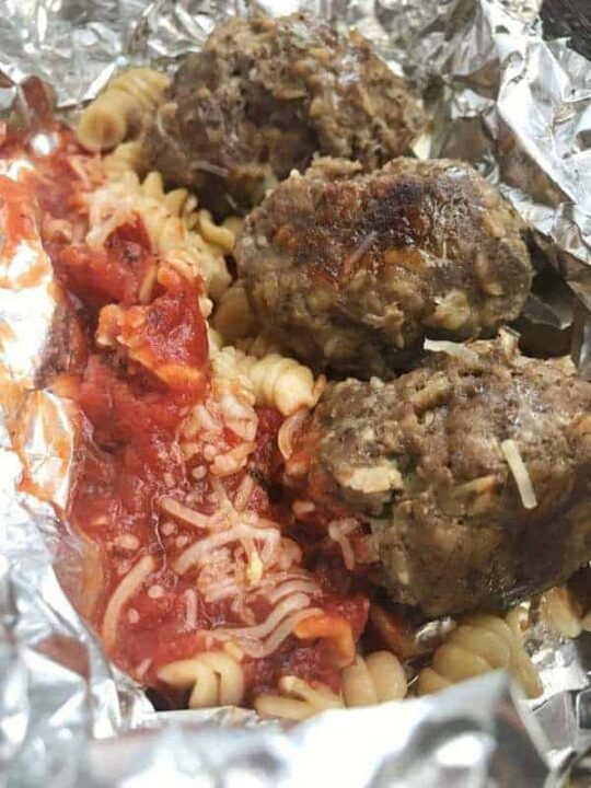 Meatball Foil Packs are a fun dinner recipe that can be made two ways. The perfect camping recipe - you can make either spaghetti and meatballs or a meatball sandwich easily.