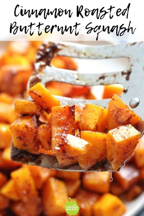 This Cinnamon Roasted Butternut Squash is the perfect side dish for your fall/winter meals. It's a great veggie for kids. #roastedbutternutsquash #squash #sidedish