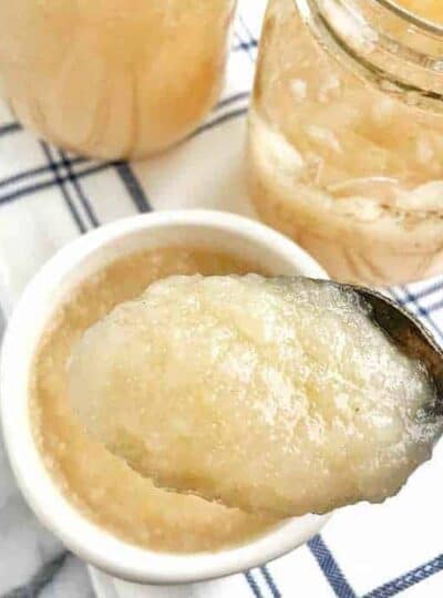 a spoonfull of homemade applesauce