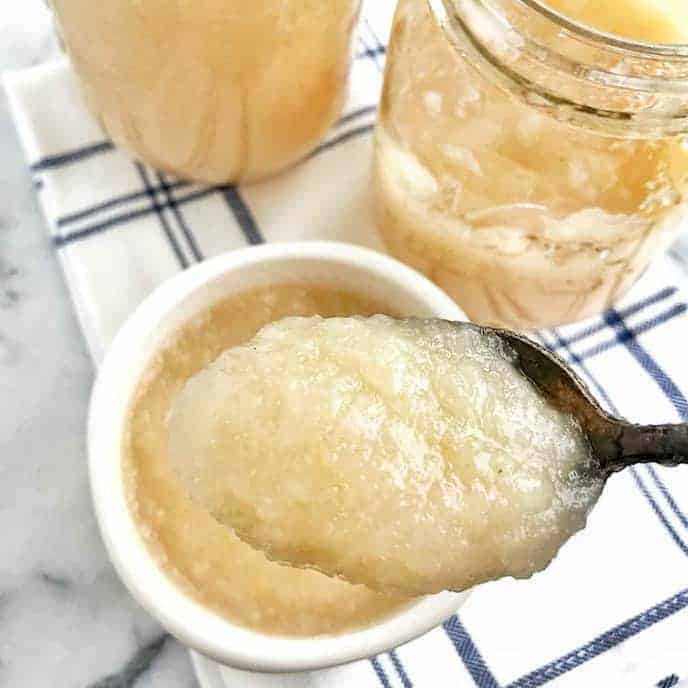a spoonfull of homemade applesauce