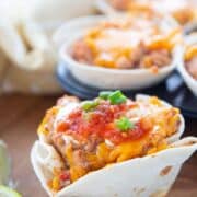taco cups after baking