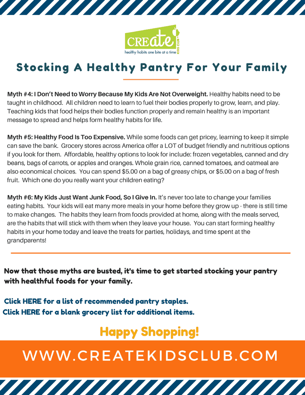 info on stocking a healthy pantry.