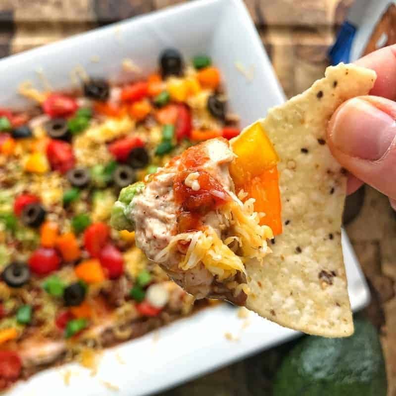 Taco dip with refried beans