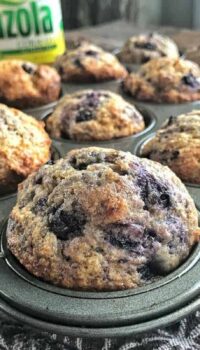 Easy blueberry muffin recipe made with yogurt