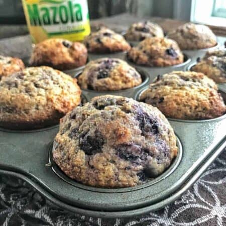 Easy blueberry muffin recipe made with yogurt