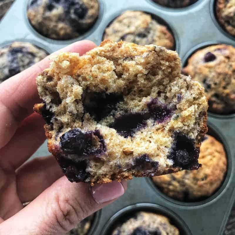blueberry muffins up close