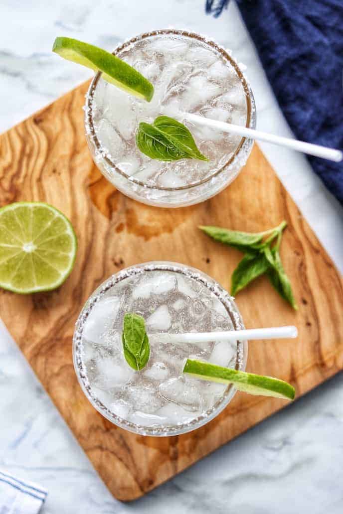 lemon lime sodas in glasses