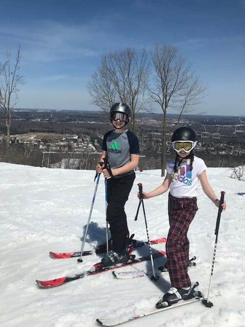 kids skiing without jackets