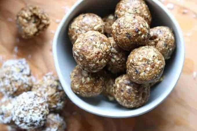 A bowl of energy balls