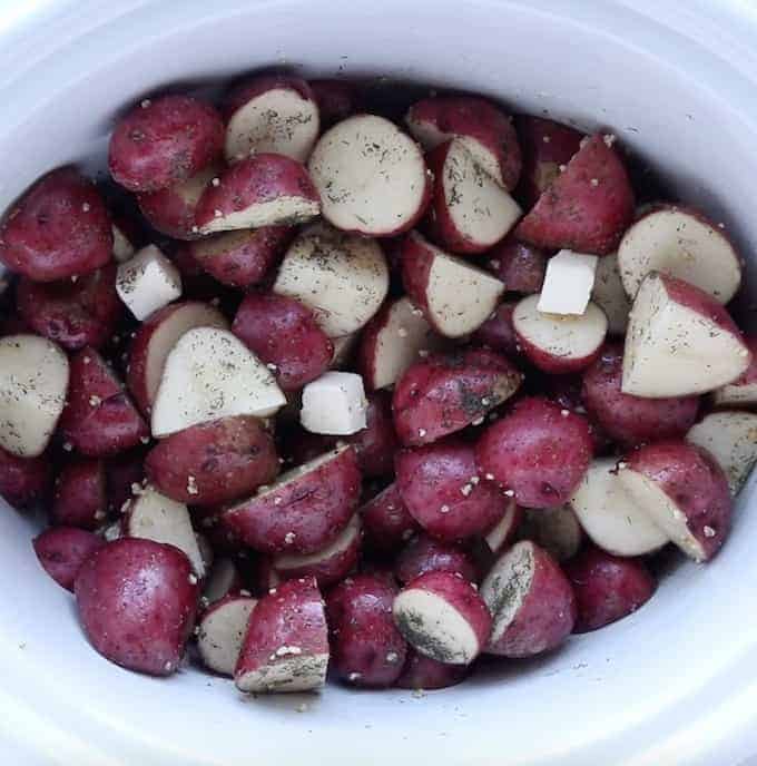 Crock Pot Red Potatoes | Slow Cooker Potatoes | Jodi Danen, RDN