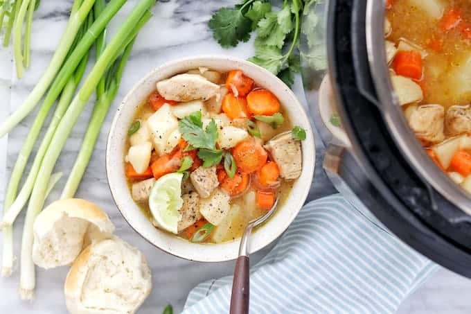 Instant pot chicken stew a pressure cooker soup recipe