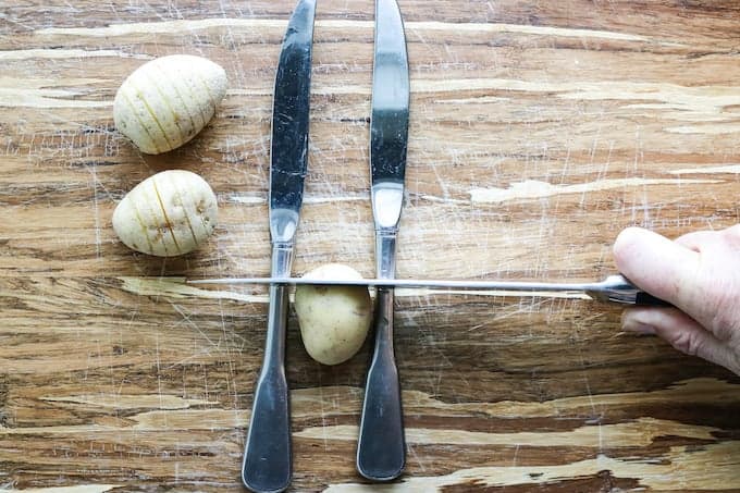 two knives and a potato