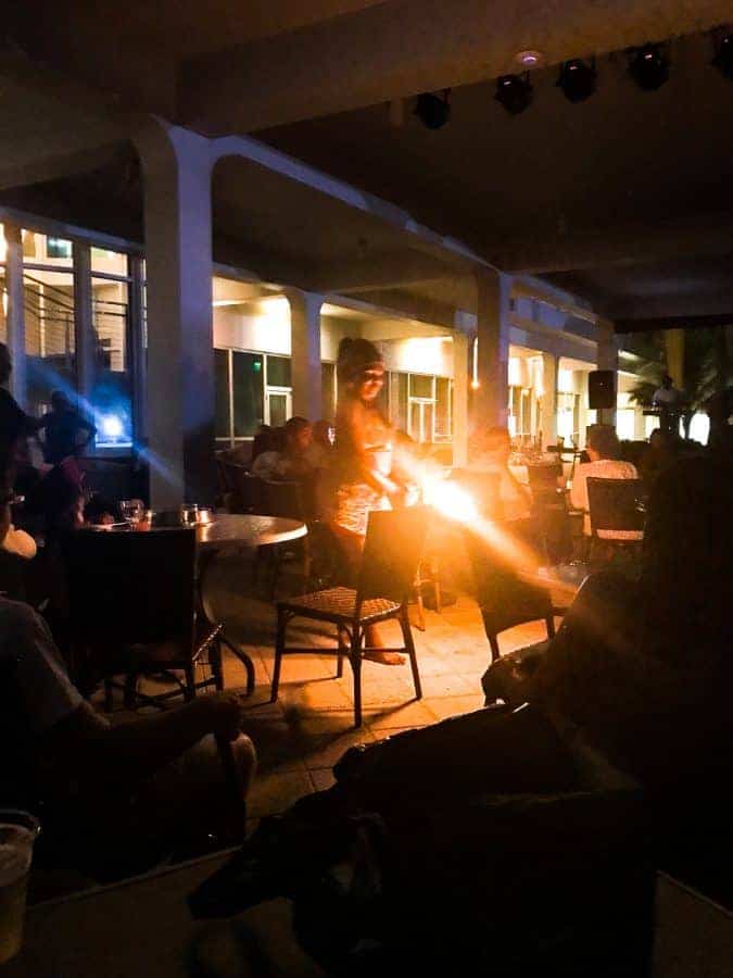 Fire blower at hilton rose hall jamaica for nightly entertainment