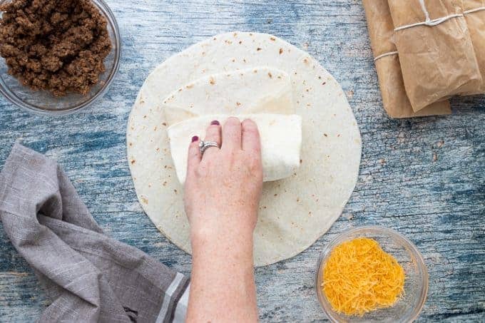 foling burrito over ends