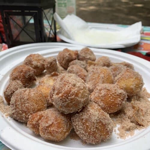 cinnamon and sugar donuts on plate