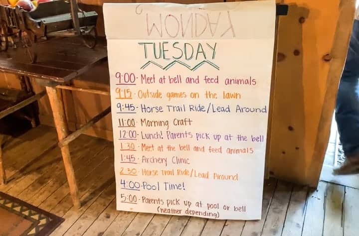 kids activity list at bar lazy j ranch in colorado