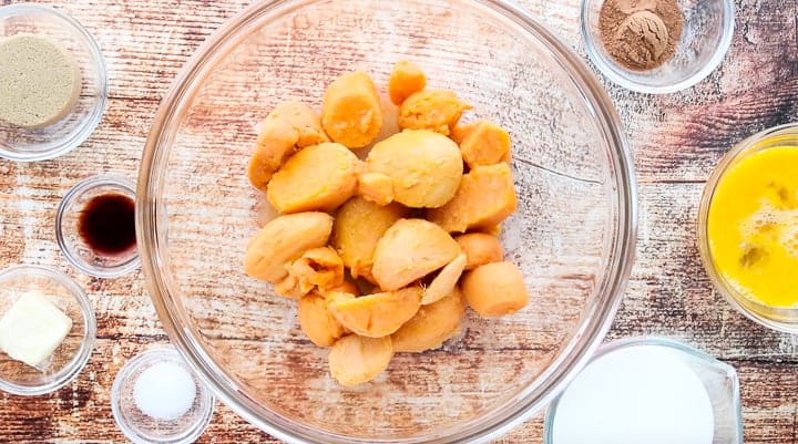 A bowl of Sweet potatoes