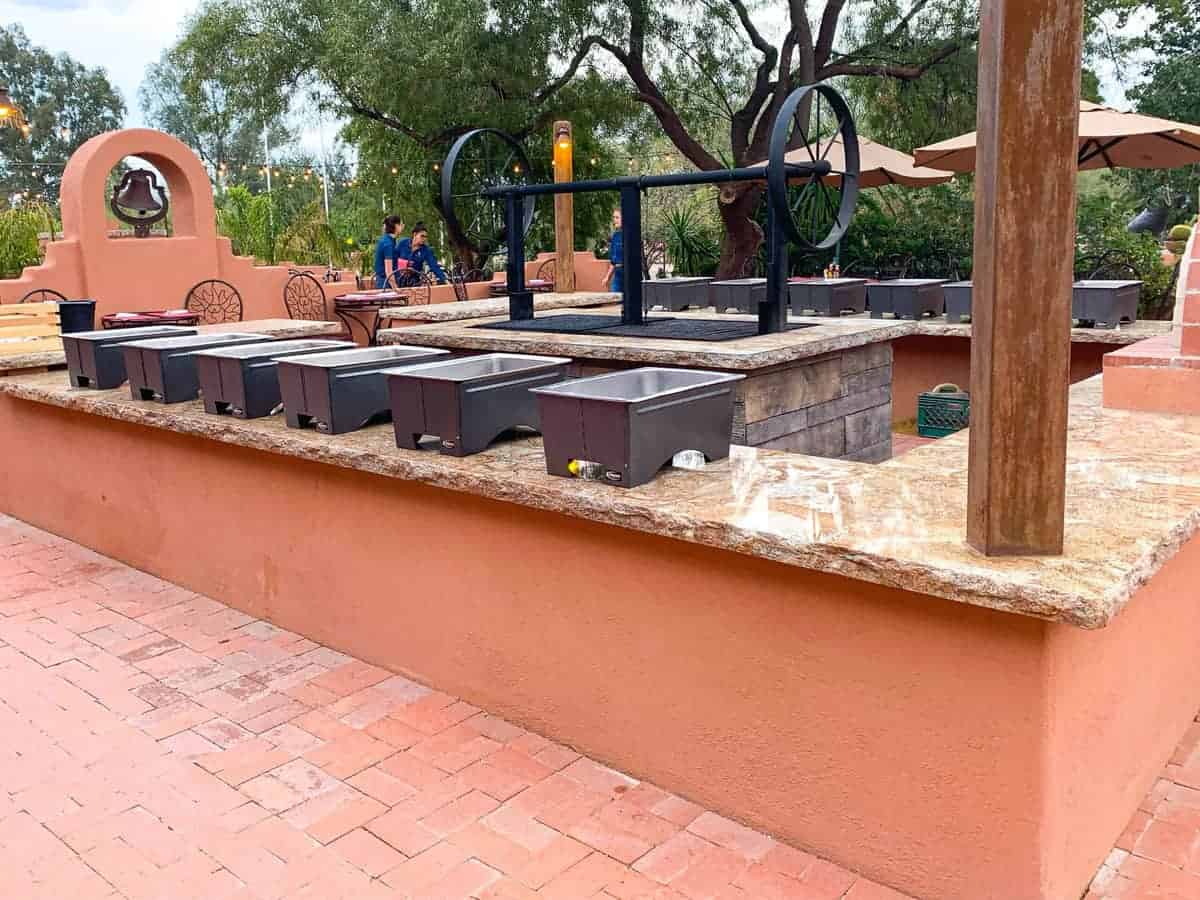 White Stallion Ranch, the Best All-Inclusive Resort in Arizona showing the outside dining buffet.