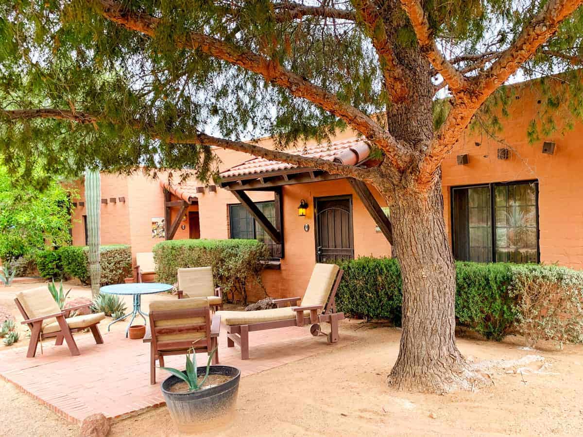 White Stallion Ranch, the Best All-Inclusive Resort in Arizona showing the guest rooms, which can nicely fit a family of four.