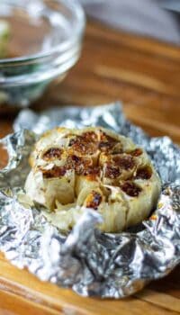 roasted garlic in tinfoil