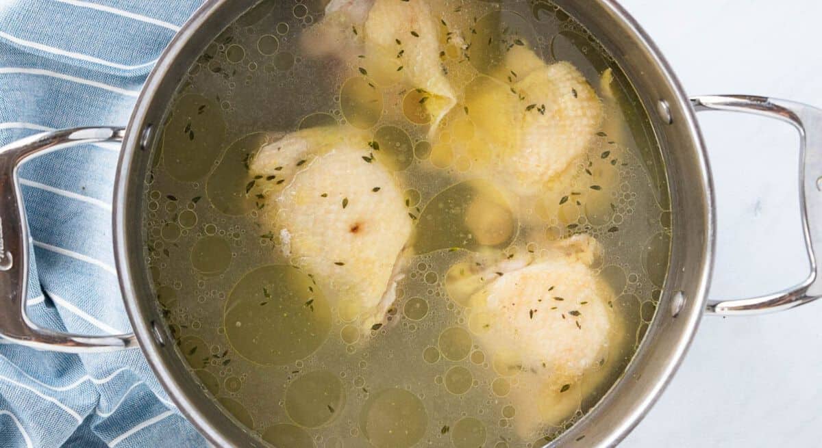 how to boil chicken thighs for soup