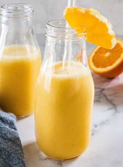 A glass of orange juice Smoothie