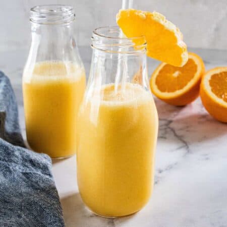 A glass of orange juice Smoothie
