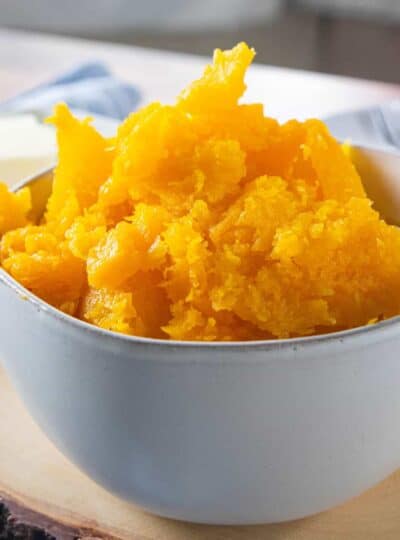 A bowl of squash on a plate