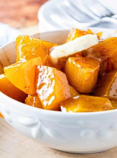 A bowl of Squash with butter