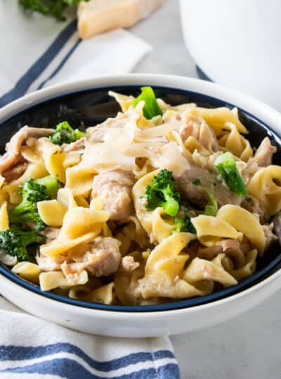 chicken and broccoli in a bowl