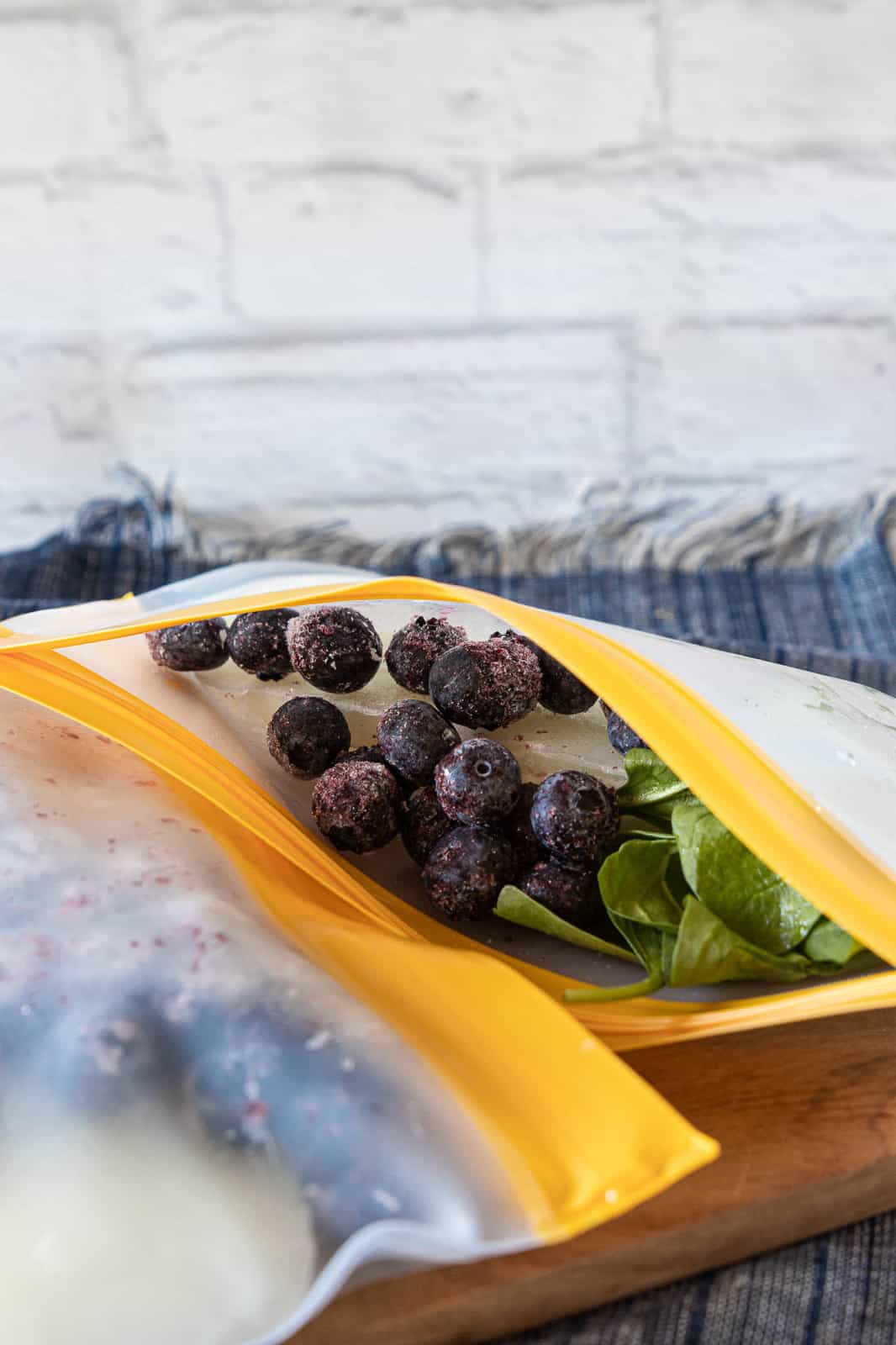 produce and yogurt in a stasher bag