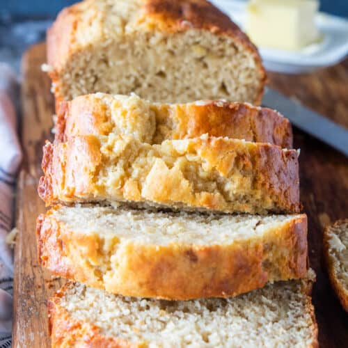 sliced banana bread