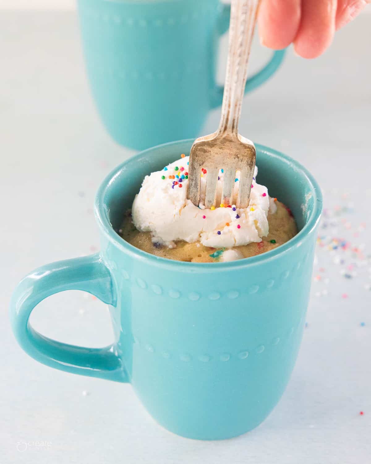 Easy Vanilla Mug Cake Recipe Funfetti Mug Cake Create Kids Club