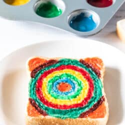 slice of bread painted with edible paint