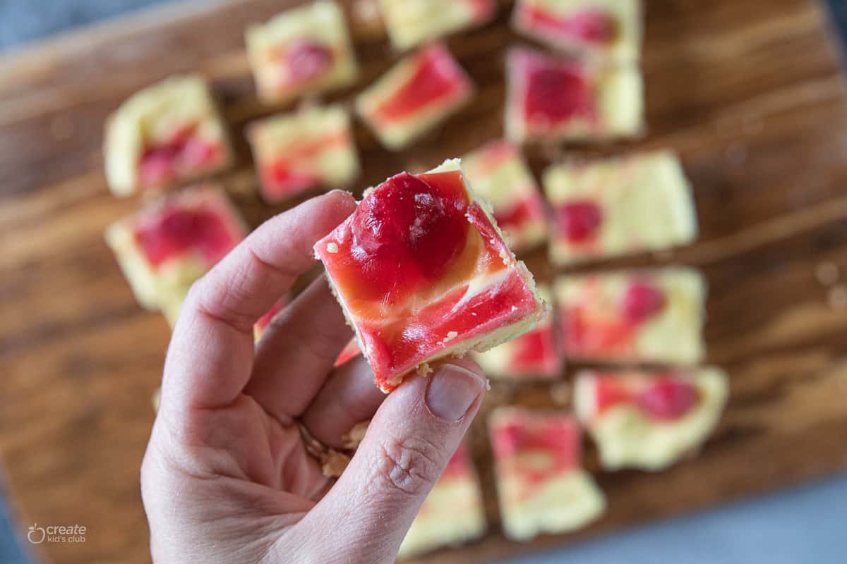 frozen cherry cheesecake bite