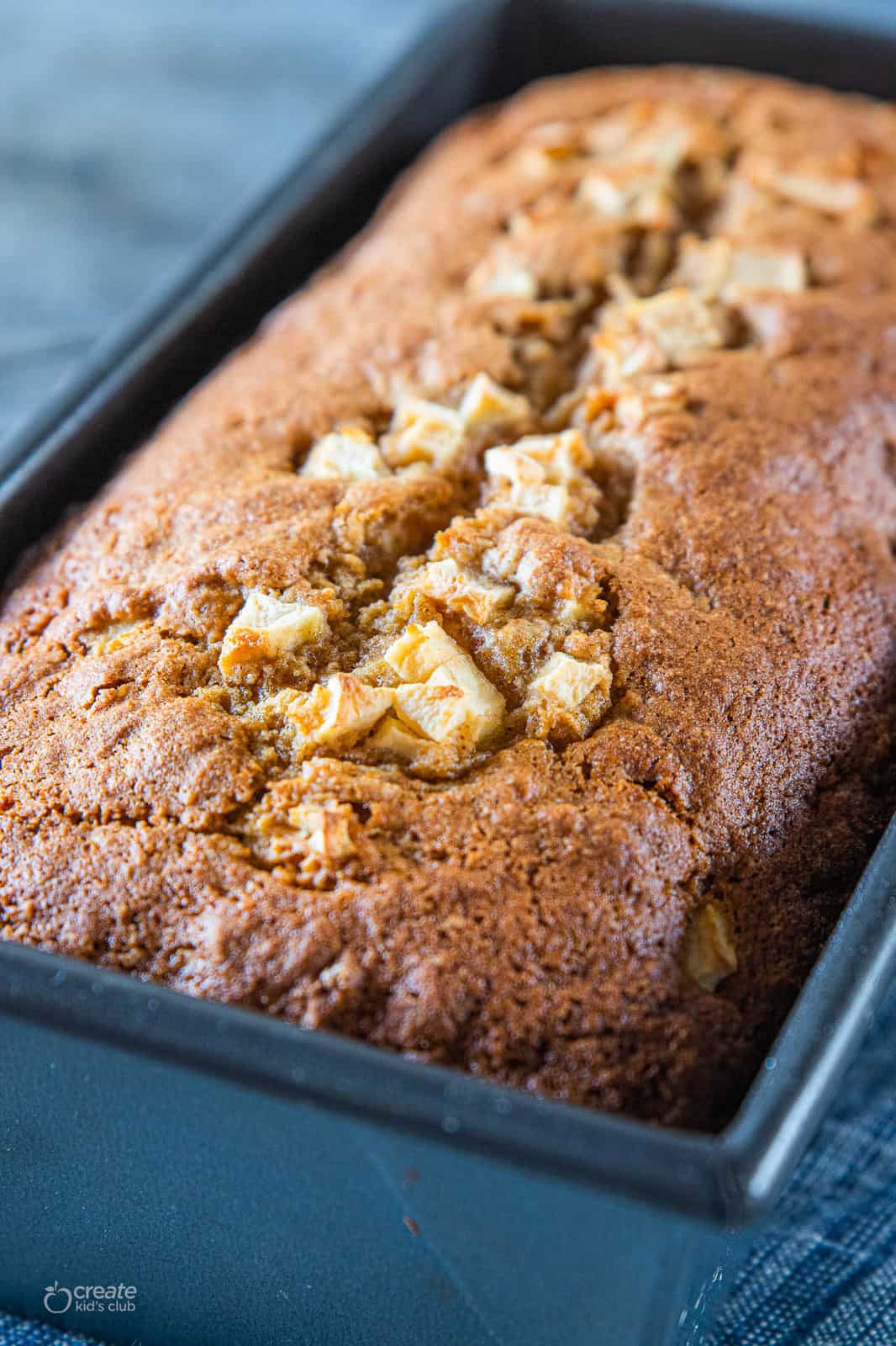 apple spice bread in loaf pan